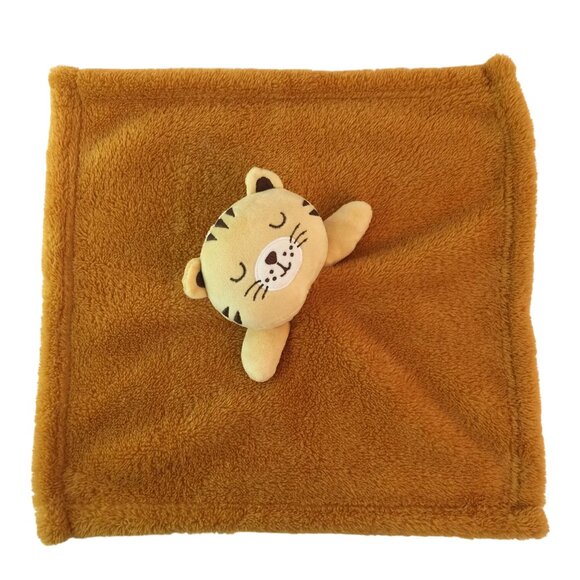 Baby Gear Orange Tan Tiger Cat Lovey 13" Baby Security Blanket - Picture 3 of 6